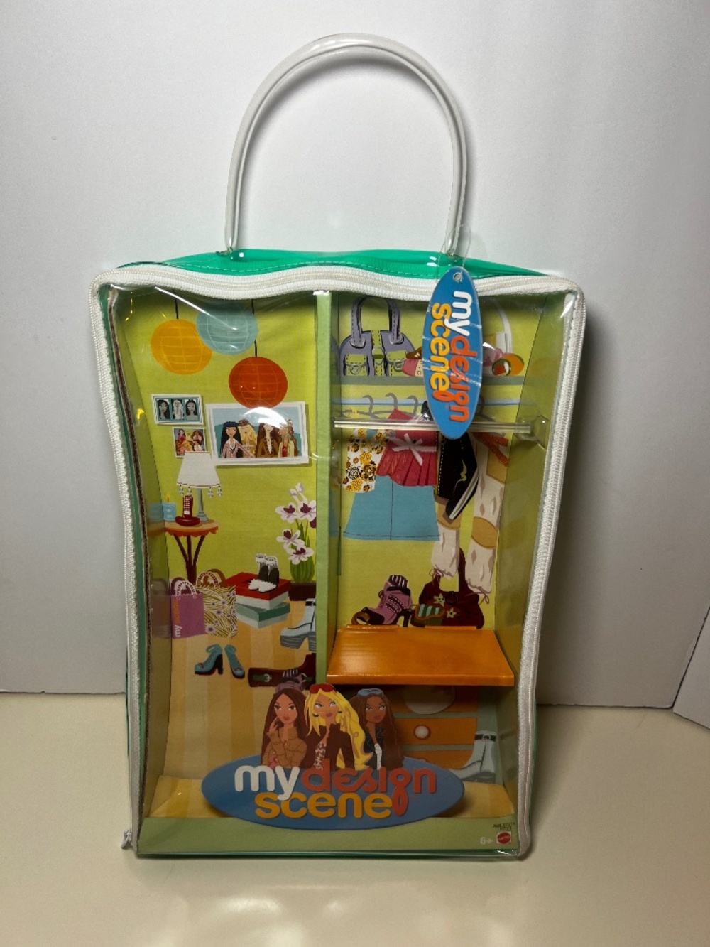 Vintage Mattel 2004 My scene Design Barbie Fashion Closet Green Tag Zip Up Y2K